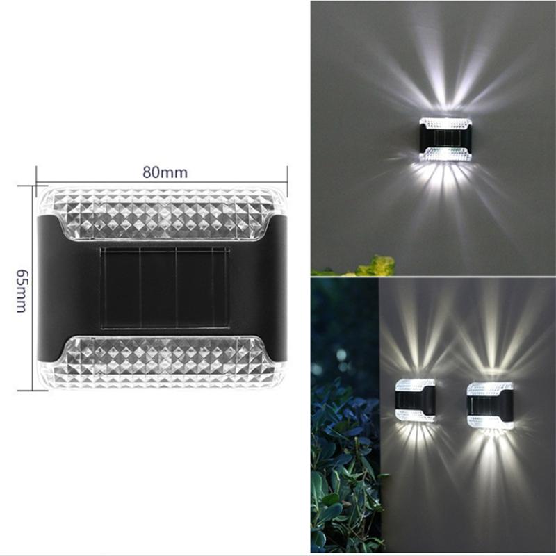 Solar LED Wall Lights Brighten Outdoor Space Waterproof LED Stair Lights Yard Landscape Decor Light Outside Garden Decorations