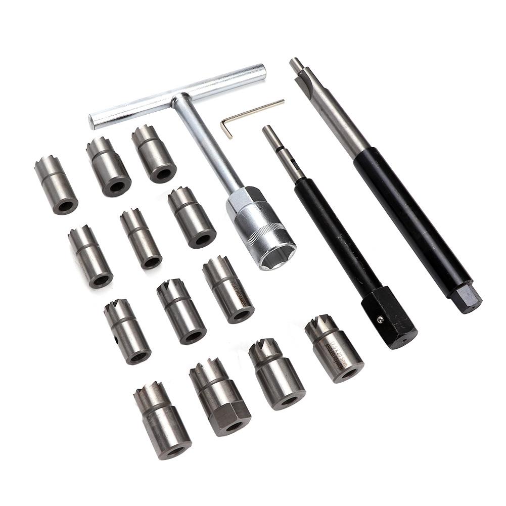 17-teiliges Dieselinjektor-Sitzfräser-Fräser-Set Universelles Auto-Werkzeugset