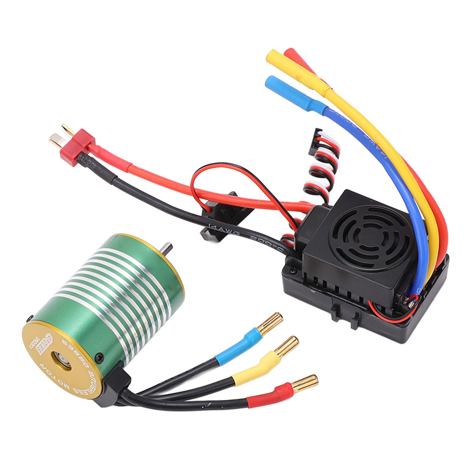 

Безколекторний двигун 3900KV Набір безколекторного ESC 60A Водонепроникний Пилозахищений Комплект двигуна та ESC для радіокерованої машини 110