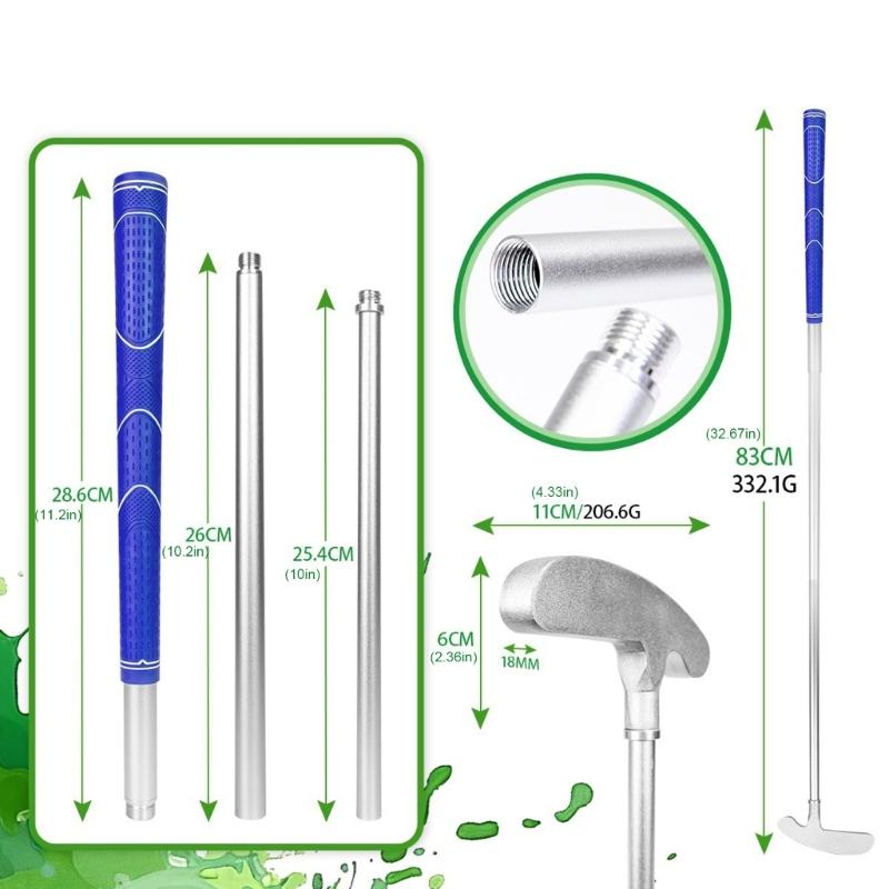 Double Sided Golf Practice Putter Portable 3 Section Detachable Golf Putters Antislip Golf Accessory Easy to Carry