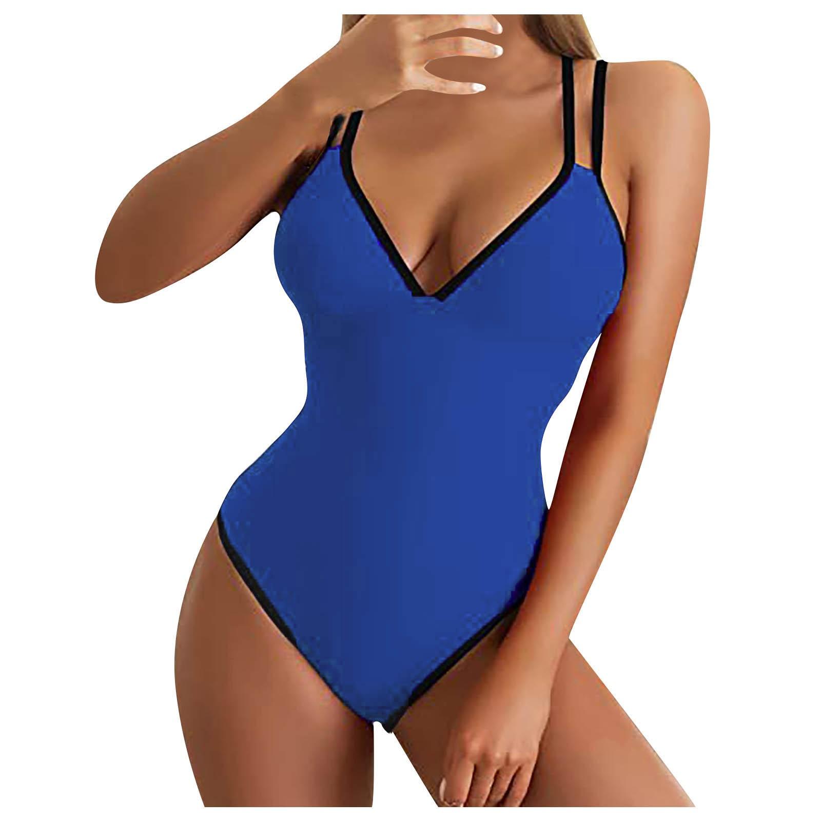 

Женская мода, сексуальный купальник, цельный купальник с принтом, бикини с открытой спиной L синий