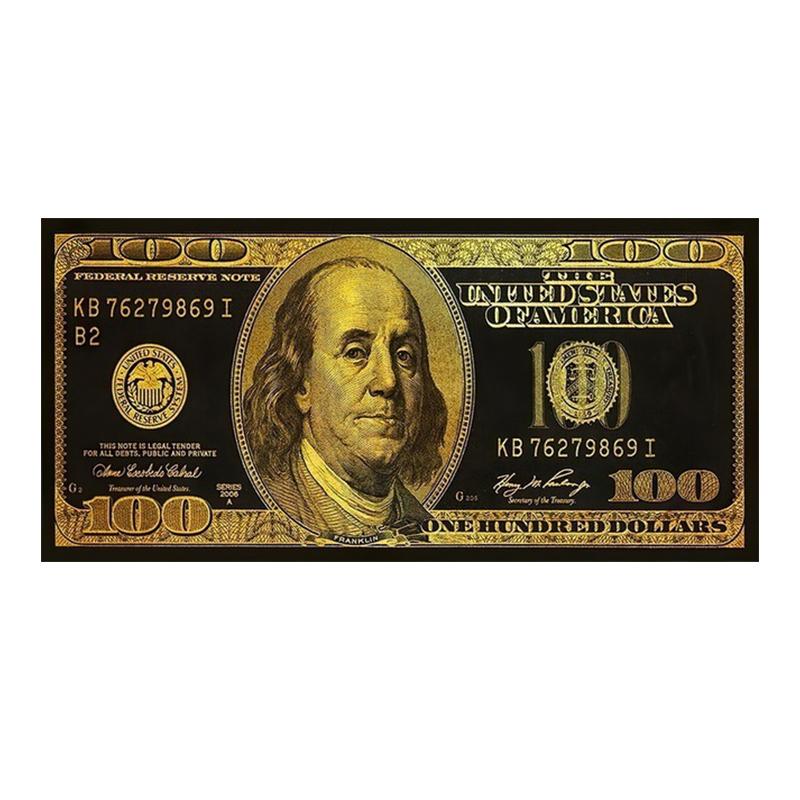 Creative Burning 100 Dollars Posters and Prints Modern Inspirational Bill Canvas Painting Wall Art for Living Room Home Decor