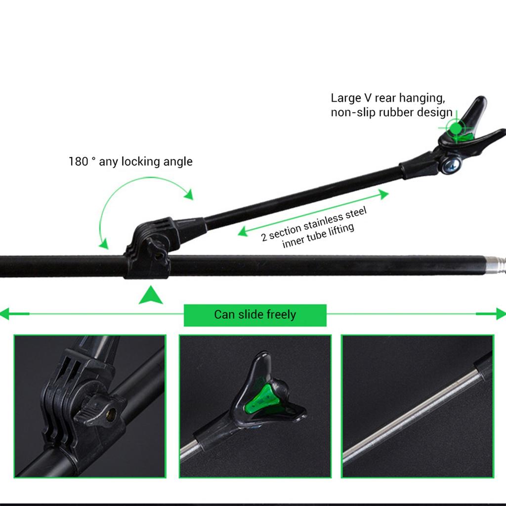 Adjustable Fishing Rod Bracket Support Holder Rack Pole Stand Holder with Anti Slip Ground Insert