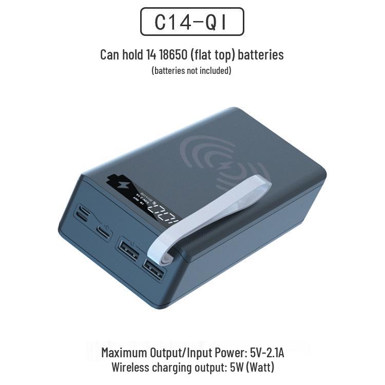 14-Section 18650 Battery Power Bank Kit, DIY Fast-Charging Shell