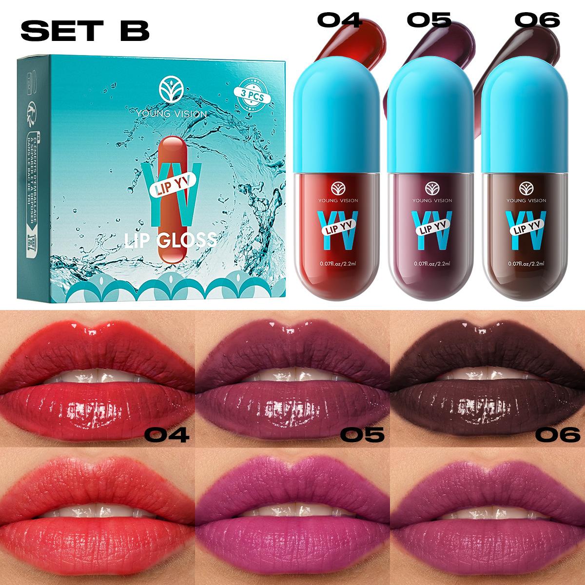 

3 Colors Set Avocado Long-Lasting Moisturizing Lip Stain Is Lightweight, Non-sticky, Non-stick Cup Lip Stain B