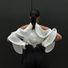 Sexy Loose White Women's Shirt Fashion O-Neck Off Shoulder Long Sleeve Shirts Elegant Classic Ruffle Top Female Clothing
