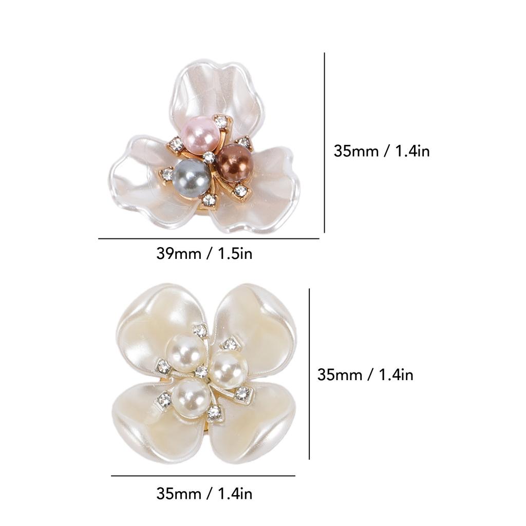 4PCS Button Covers Pearl Flower Petal Cufflinks for Shirt Cuff Men Women Clothing Sewing Crafts