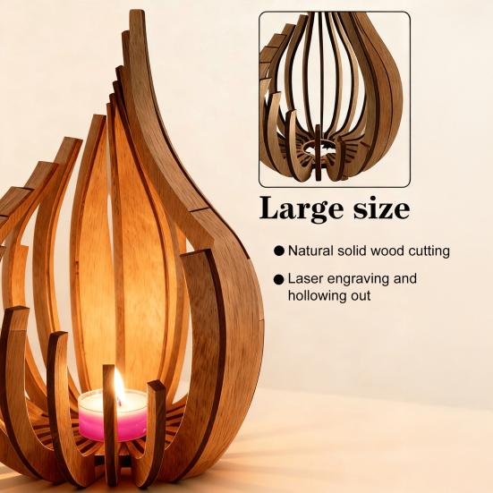 Holzkerzenhalter Moderner Minimalistischer Stil Kerzenständer Teelichthalter Handgefertigter Kerzenständer für Esstisch Kamin Regal Zuhause