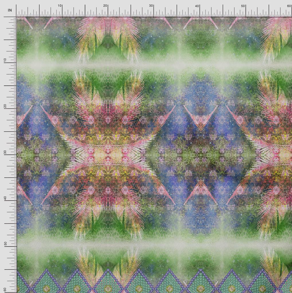 Soimoi Tessuto Satin Crêpe Giapponese Stampa Floreale e a Pannelli Tessuto da Cucito al metro 42 Pollici