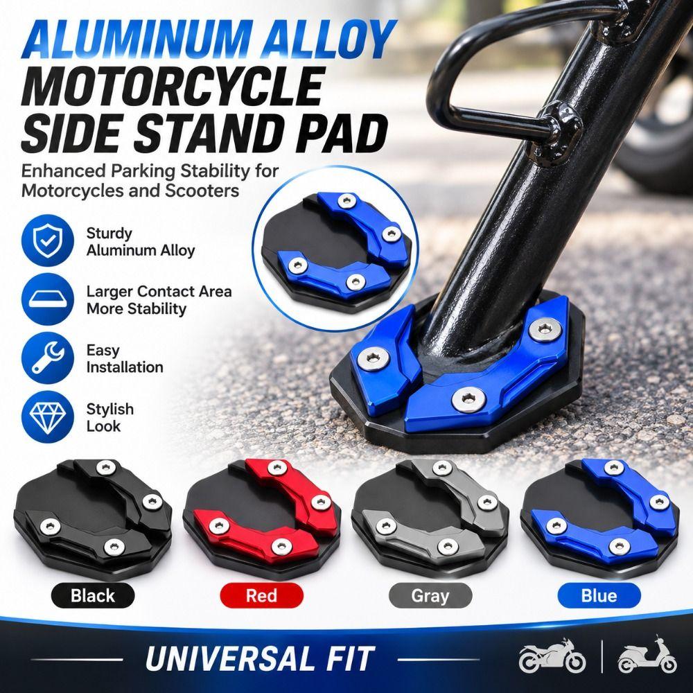 Aluminum Alloy Kickstand Foot Pad Universal Side Stand Extender Motorcycle Parking