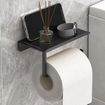 No Punching Toilet Paper Roll Holder Plastic Self Adhesive Bathroom Tissue Paper Holder Easy Installation Wall Mounted