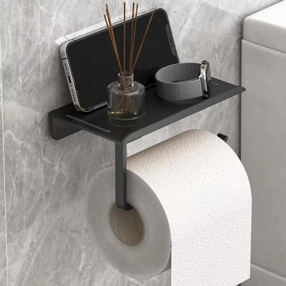 Self Adhesive Toilet Paper Roll Holder Plastic Mobile Phone Rack Toilet Manager Holder Bathroom