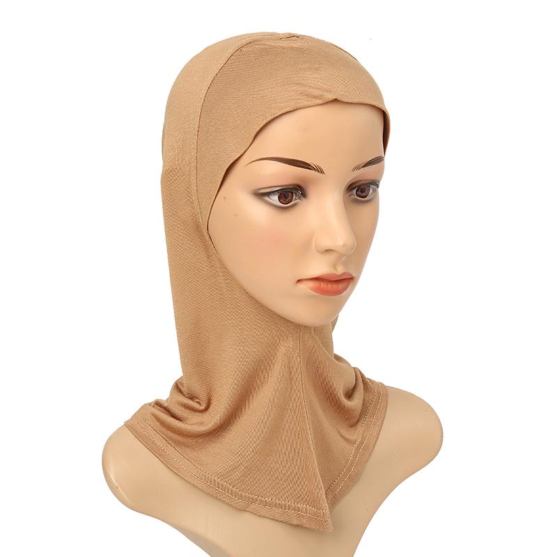 Muslim Full Coverage Undercap Women Cotton Jersey Hijab Elastic Bonnet Plain Underscarf Fashion Inner Headband Turban