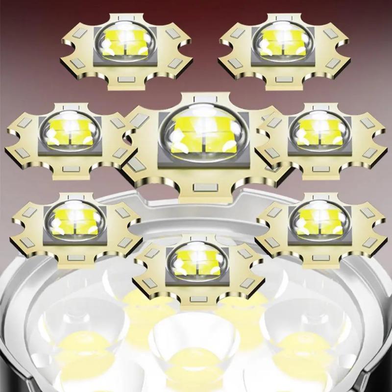 8LED High-power Flashlight Strong Light Rechargeable Camping Dimming Multi-gear LED Low Light Reminder Battery Torch Portab P2S0