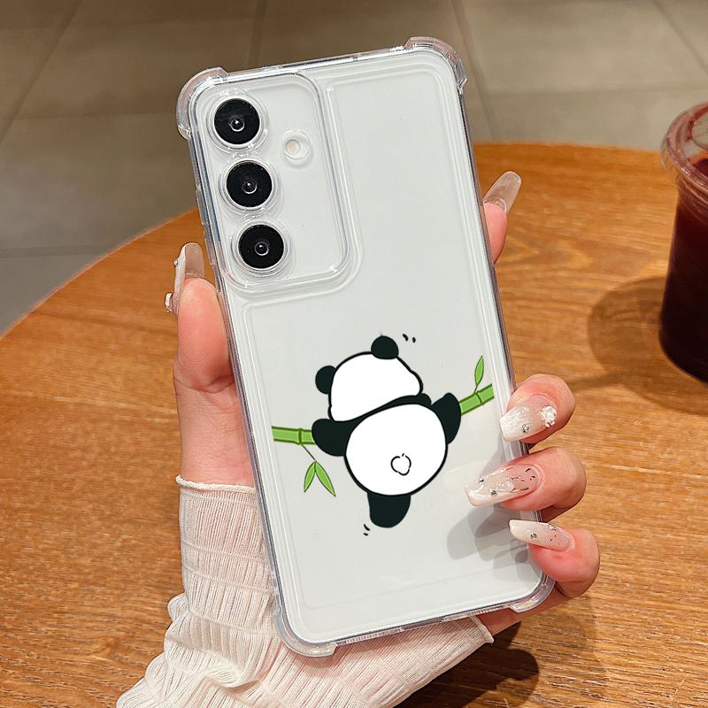

Чехол с рисунком панды для Samsung Galaxy S25 Edge S25 S24 S23 Ultra S22 Plus S24 FE A56 A36 A16 A15 A55 A54 Прозрачный мягкий чехол для телефона Galaxy S23+