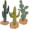 3 Pcs Simulated Cactus Decoration Tiny Mini Figurines Artificial Plants Miniature Statue Pvc Child Outdoor Ornaments