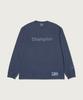 CHAMPION Track Logo Loose Fit Garment-Dyed Long Sleeve T-Shirt Blue