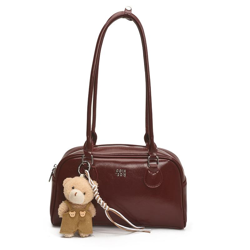 Женская новая наплечная сумка большой вместимости, сумка-багет для通勤, модная сумка No pendant красный