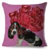 Cute Cartoon Dog Pillowcase Linen Decorative Pillowcase Office Home Sofa Decorative Cushion Cover 45*45Cm