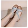 Women's Summer Breathable Golden One-line Sandals with New Rhinestones Are Fashionable and Versatile.