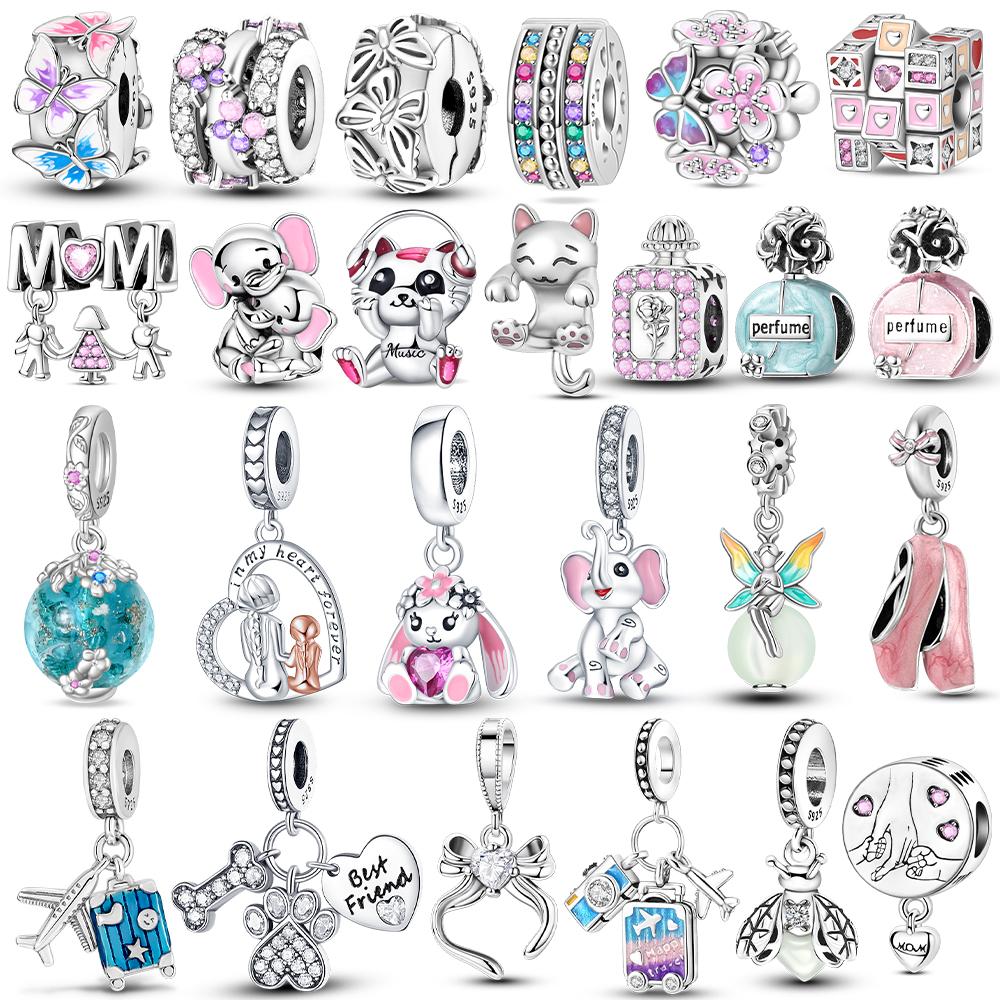 Jewelry Beads Copper Pink Perfume Bottle Letter Luminous Firefly Tarot Card Charms Beads Fit Diy Bracelets