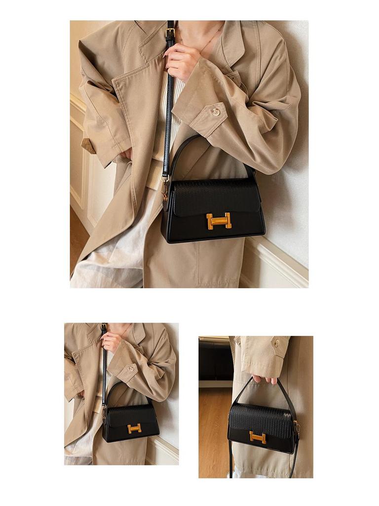 Damen 2025 Minimalistische Texturierte Umhängetasche - Stilvolle H-Schnalle, Kleines Quadratisches Design