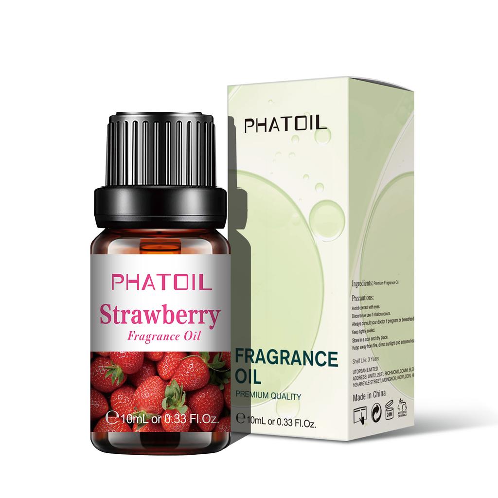 PHATOIL 10ml Strawberry Mango Apple Fruit Fragrance Oils for Lipgloss Candle Soap Making, Spa Massage, Yoga, Relaxation, Aromatherapy Diffuser