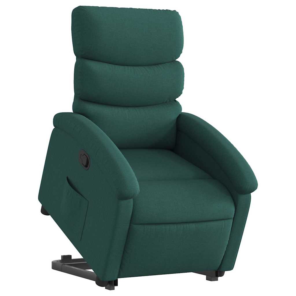 Vidaxl Lift-Up Recliner, Dark Green, Fabric Upholstered
