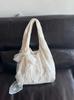 Korean Small Fresh Lace Flower Canvas Bag Women's New Large-capacity Shoulder Support Bag Commuter Armpit Bag