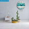M-Modern-Wall Clock-Beach Themed Blue Wall Clocks Battery Operated Silent Non-Ticking,For Home Kitchen Living Room Office 10 Inc