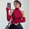 Summer Aesthetic Retro Off Shoulder Top Women Patchwork Sexy High Neck Slim Vest Female Fashion Design Casual Short Street Style Tops New