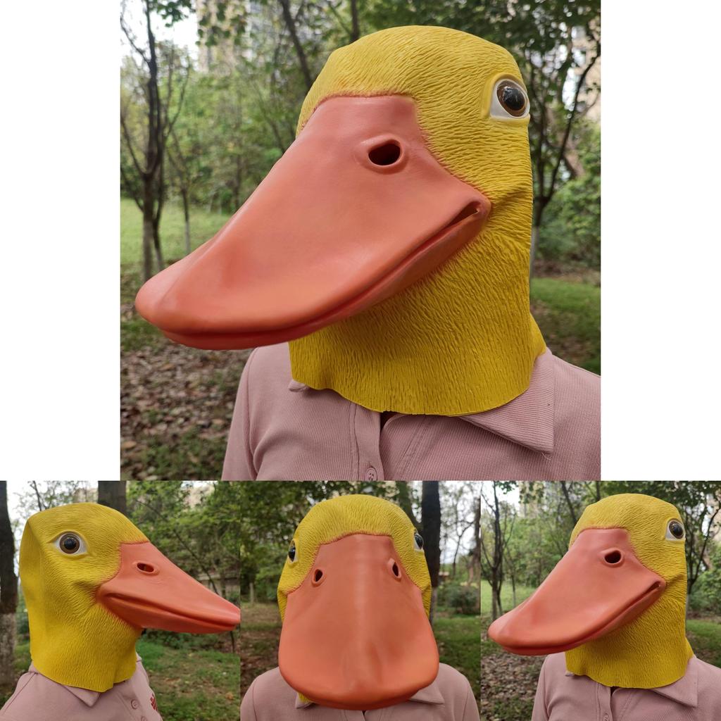 Novelty Yellow Duck And Lion Latex Mask For Holiday Celebrations And Costume Parties