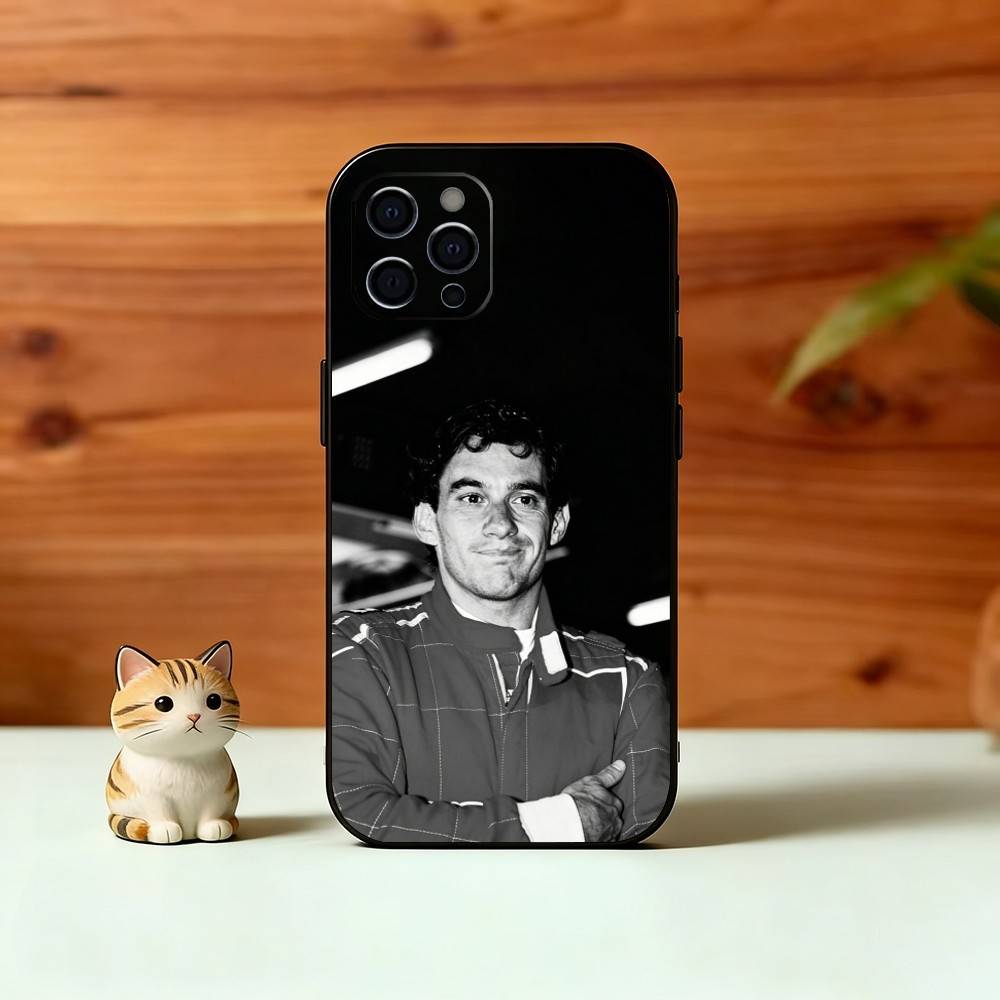 Racing Driver A-Ayrton S-Senna Phone Case For iPhone 17,16,15,14,13,12,11 Plus,Pro Max,XS,Soft Silicone Black Cover