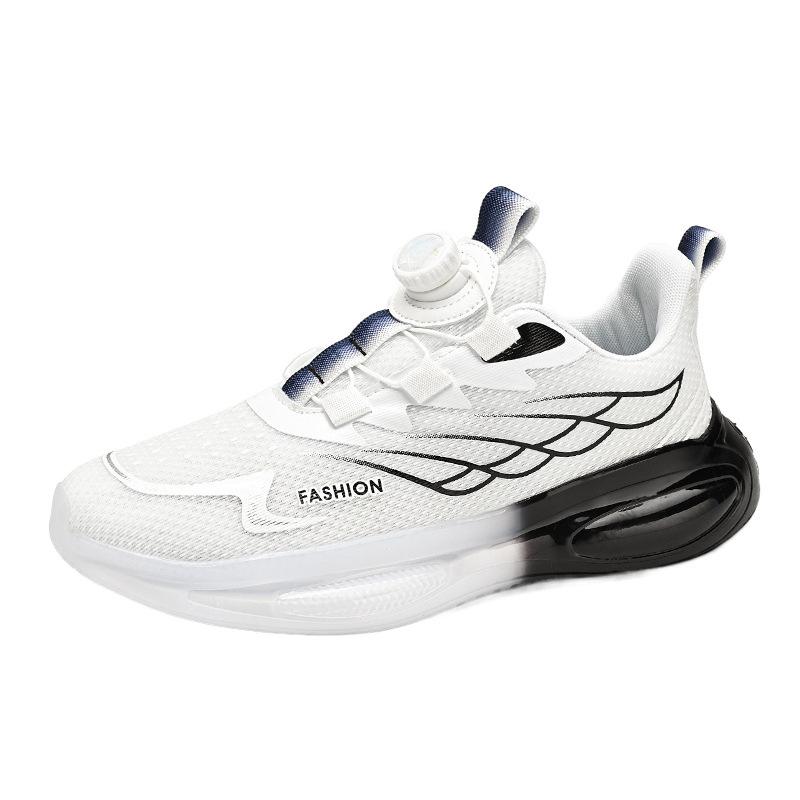 Summer Men's Shoes 2025 New Rotating Button Running Sneakers Men's Breathable Thick-soled Popcorn Cushioning Running Shoes