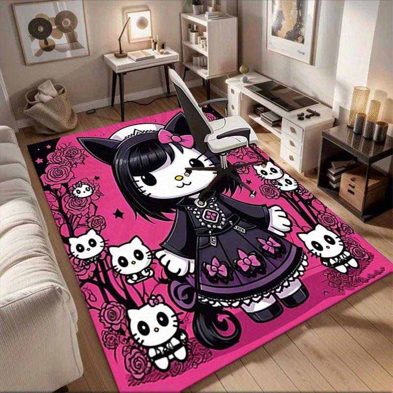 1pc Sanrio Hello Kitty Mermaid Printed Office Carpet Rectangle Rug Under The Table,Perfect Room Decor for Living Room, Bedroom, Kitchen, Non-slip Floo