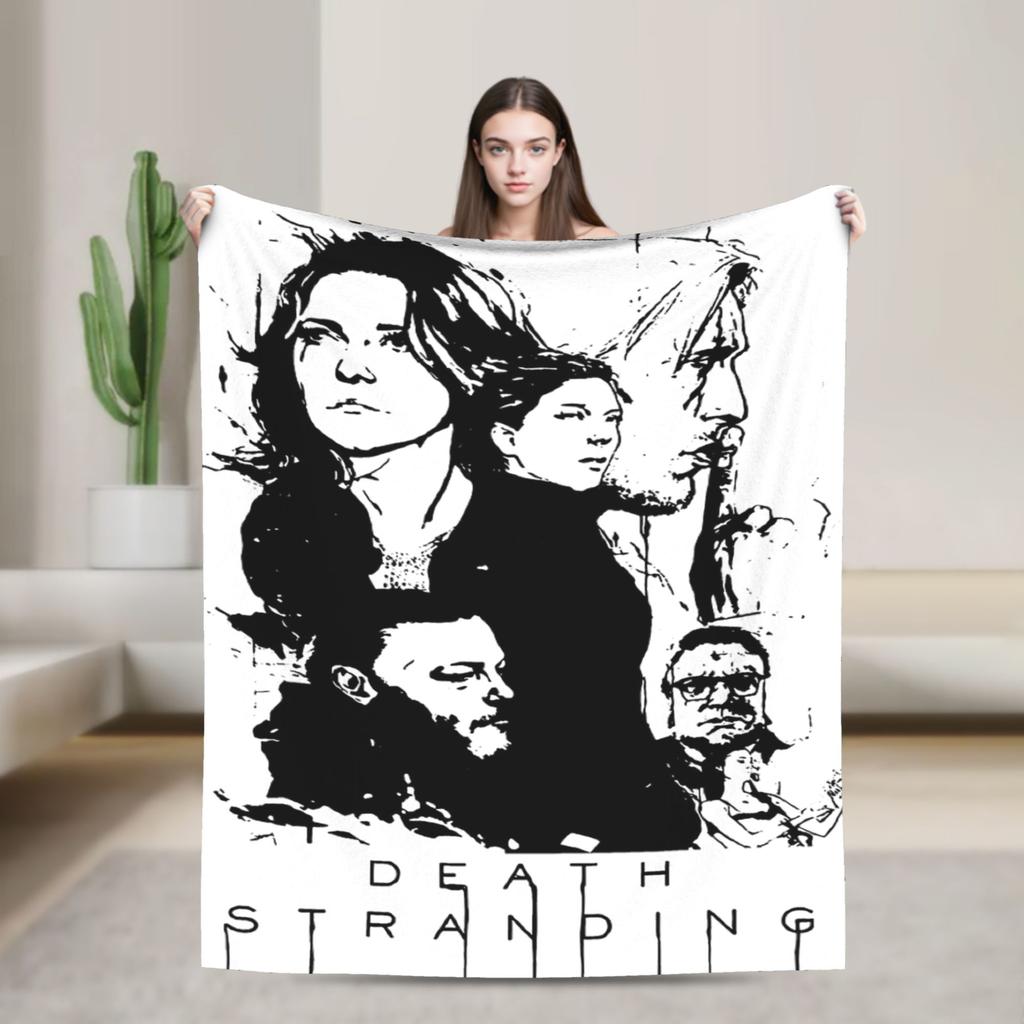 Death Stranding Czyste Kocyki do Przewożenia Polarowe Śmieszne Ciepłe Kocyki Rzutowe na Łóżko Sofę Dekoracja