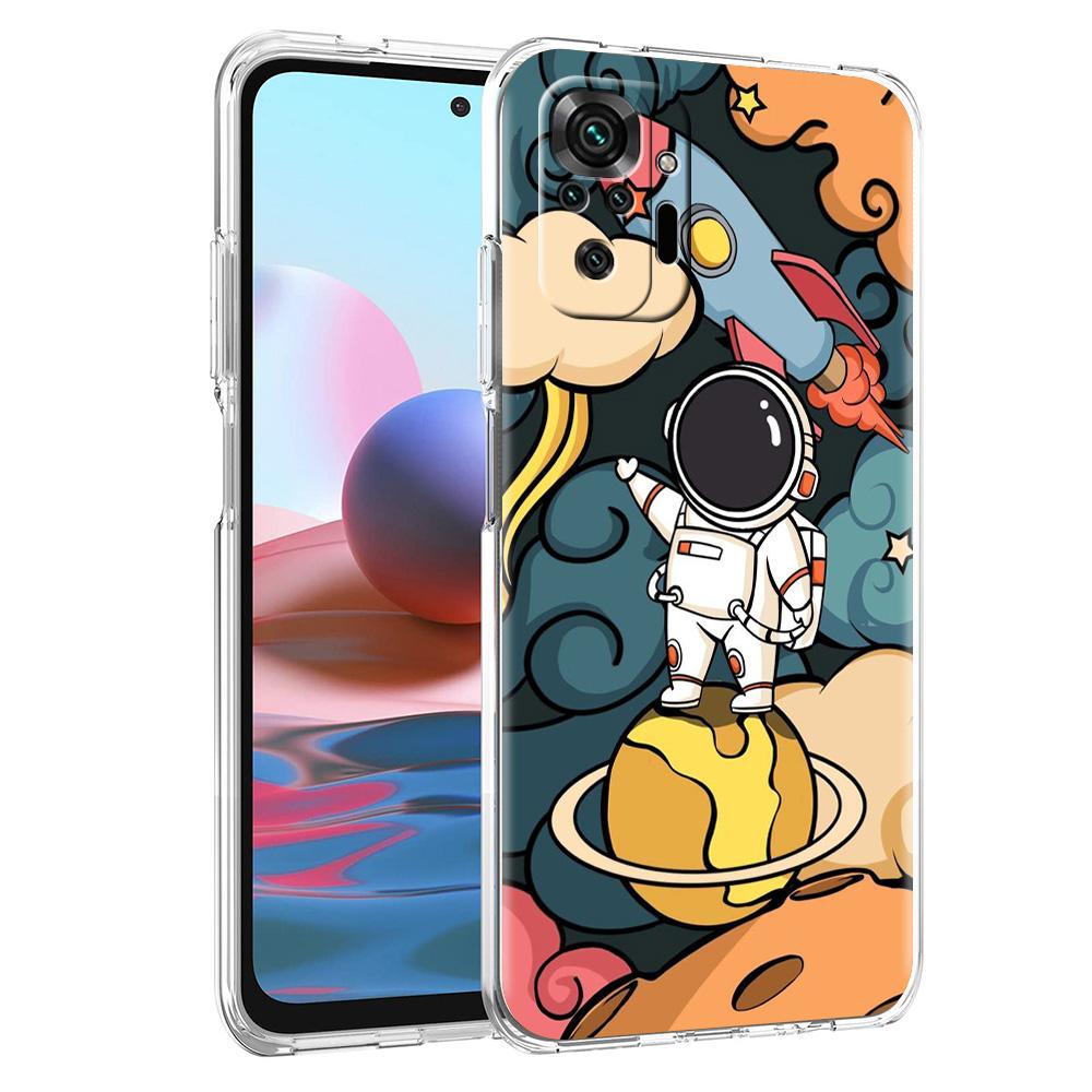 Phone Case For Xiaomi Redmi Note 15 14 5G 13 12 10 11 Pro Plus 4G 14C 13C 12C Soft TPU Cover Space Astronaut Cartoon
