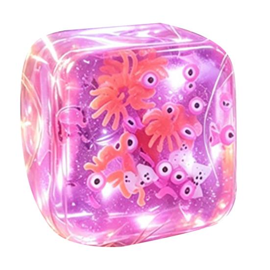 Stress Relieving Toy Relief for Halloween Christmas, Anxiety Reduction Ice Cube Squeeze Clear Sensory Toy, Slow Rising Holiday Gift