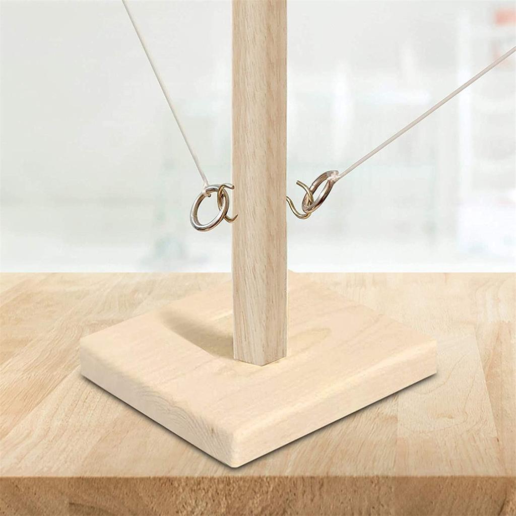 Ringwurfspiel für Erwachsene, Handgefertigte Hölzerne Ringwurfhaken Handheld-Brettspiele Outdoor-Spiele für Kinder, Erwachsene und Familienspaß