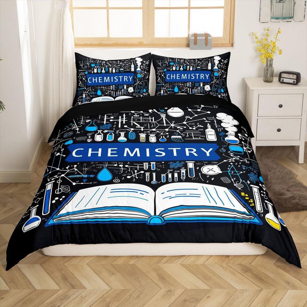Cartoon Graffiti Bedding Set Back To School Duvet Cover For Kids Boys Girls BedroomMath Geometric Symbol Comforter Cover Twin