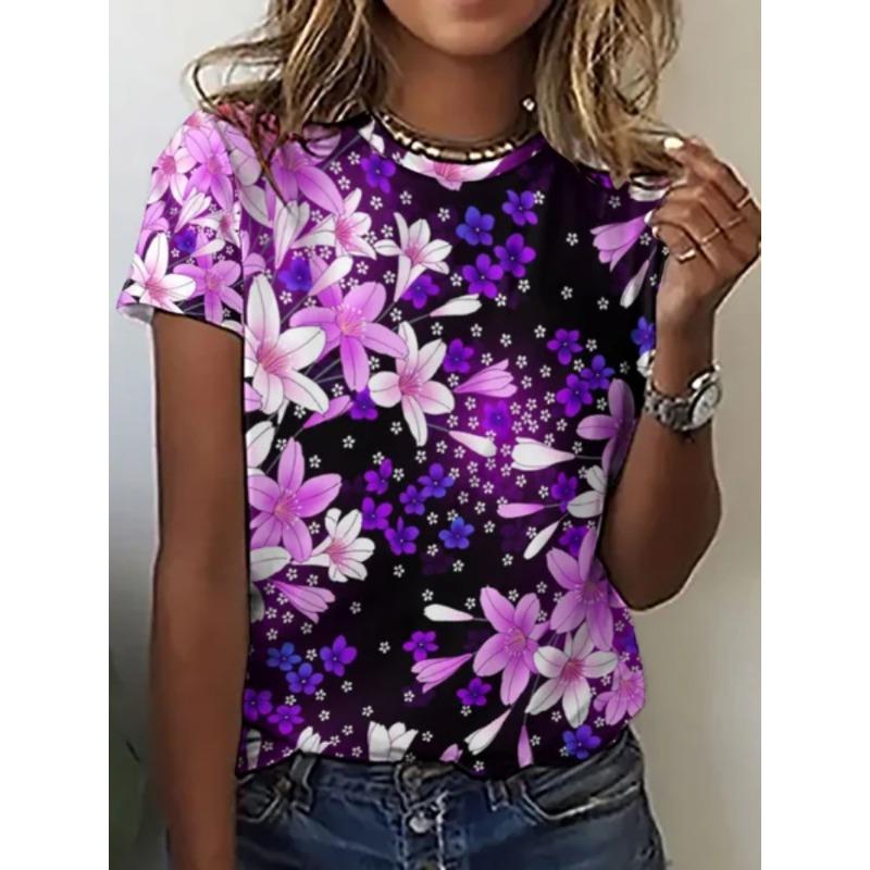 Women's 3D T-Shirt Butterfly Graphic Print Summer Short Sleeve Casual Tops Street Fashion O Neck T-Shirt Oversized Female Clothing