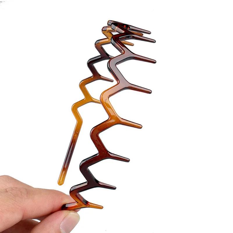 2pcs/set Teeth Non-slip Hair Comb Plastic Headband for Women Girls Sweet Hair Ornament Hairbands Fashion Hair Accessories