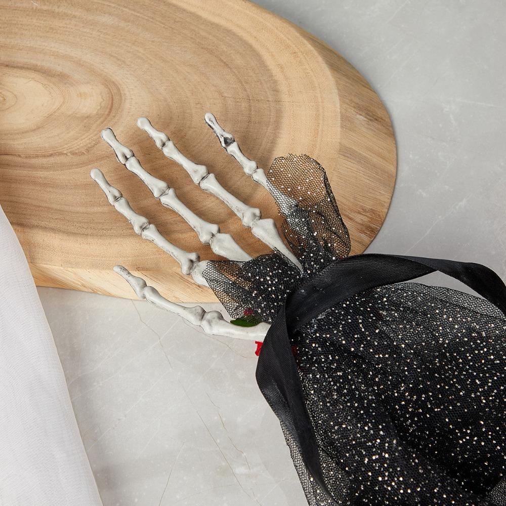 Simulation Hand Bone Hair Clip with Rose Barrettes Headwear Hairbands  Photo Props