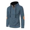 Men Fleece Lined Hoodie Warm Casual Sweatshirt with Button Hood Cozy Thickened Pullover for Autumn Winter Daily Wear Sports School Street