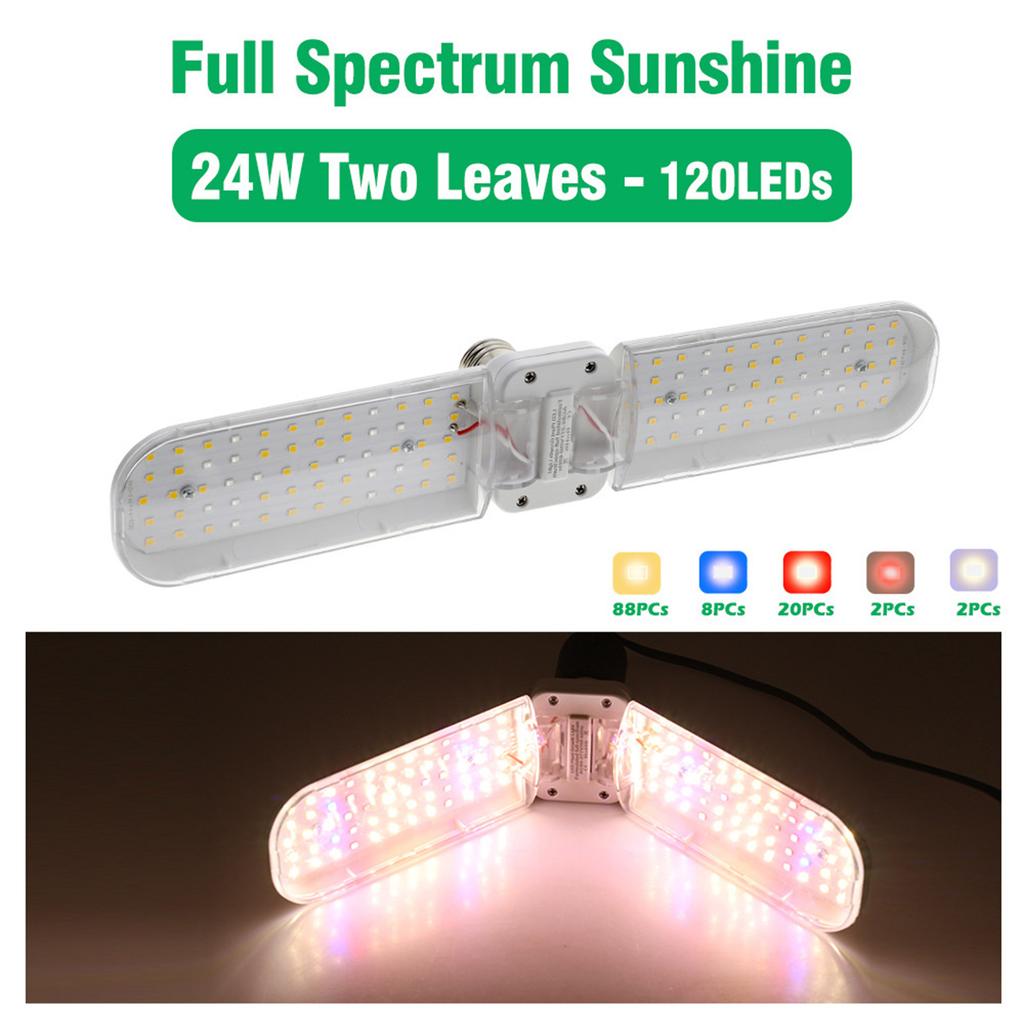 24w 36w 48w Foldable Led Plant Growing Lights Full Spectrum E27 For Indoor Plants Flower Seedling