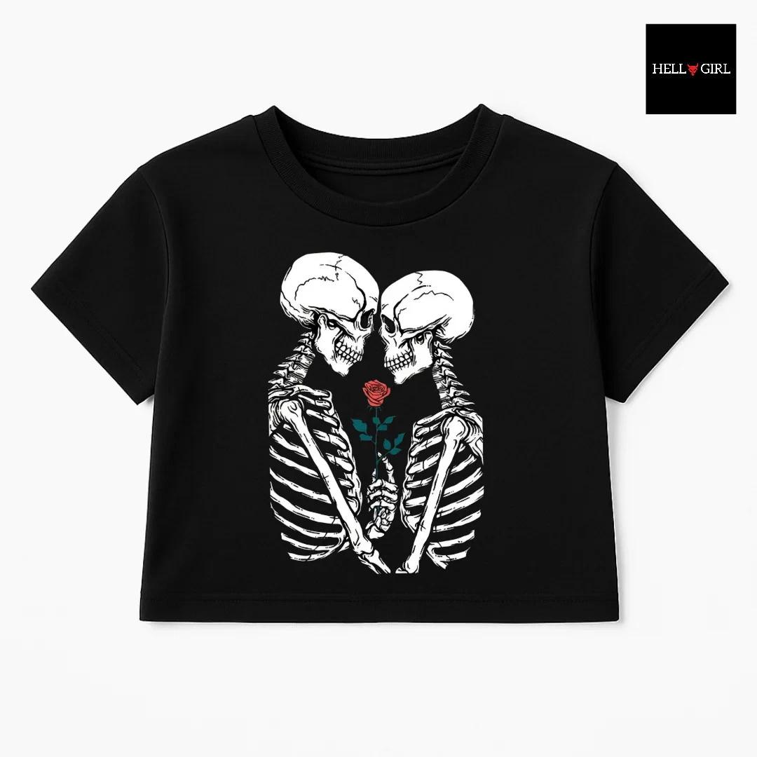 Love Will Tear Us Apart Gothic Emo Occult The Lovers Crop Top 2XL