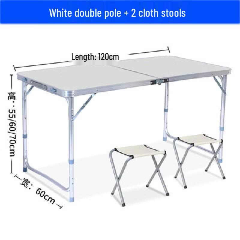 Jundingying 1.2M Aluminum Alloy Folding Table Set with Stools