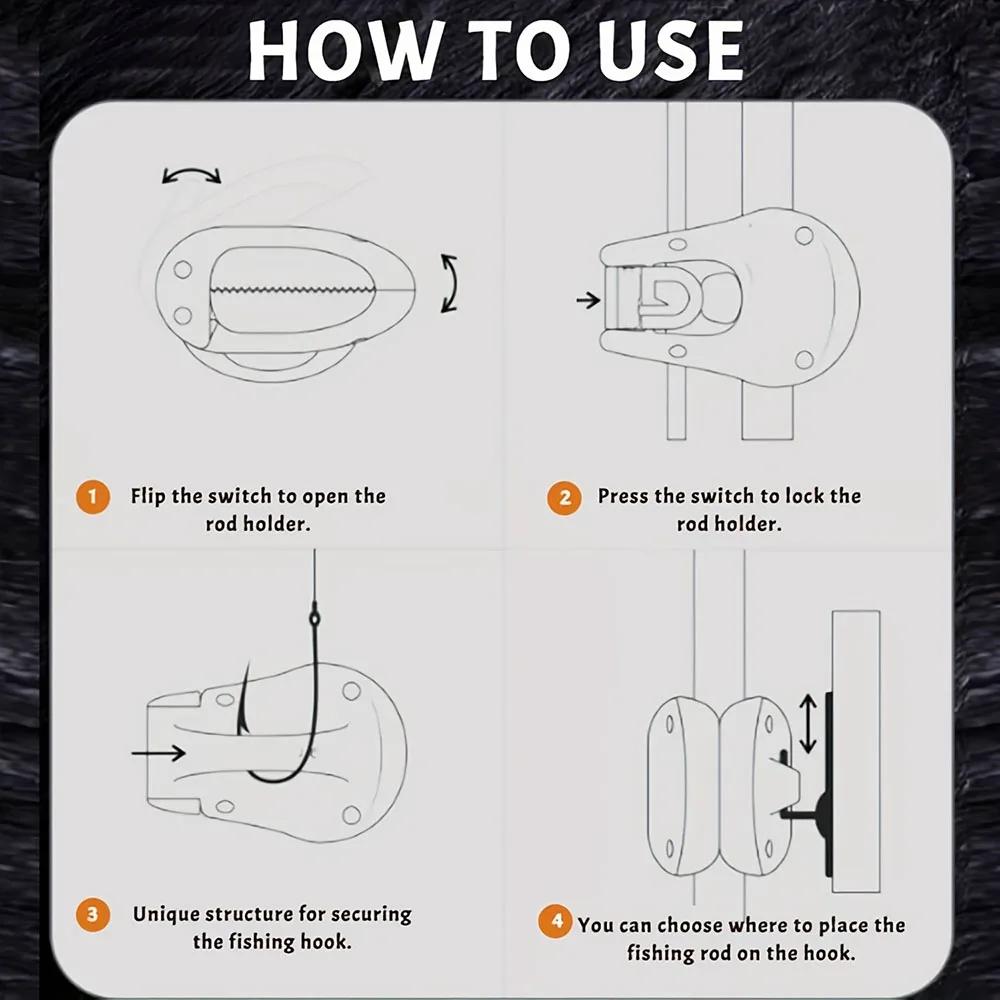 Portable Quick-Attach Fishing Rod Clip Fishing Rod Holder Ball Straps Lightweight Fishing Tackle Ties Organizer Storage Racks Fishing Accessories