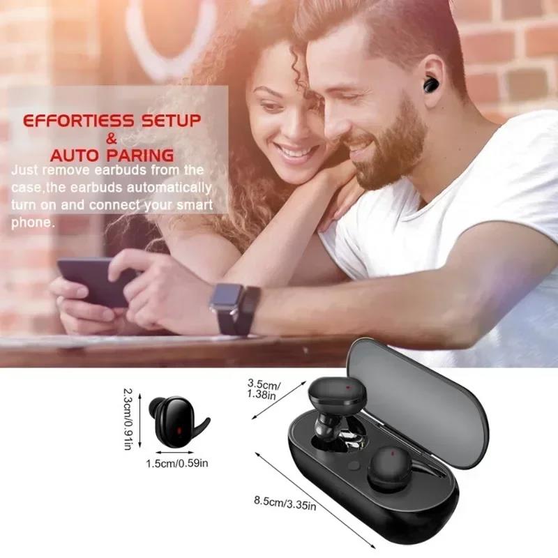 TWS Bluetooth Wireless Stereo Earphones Earbuds In-ear Noise Reduction Waterproof Headphones With Charging Case for smartphones