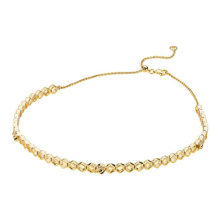 Pandora Solid Color Design 925 Silver Necklace Women necklace Gold 367126EN16 Box